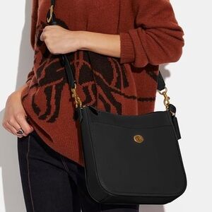 Coach Chaise Black Pebbled Leather Crossbody Bag